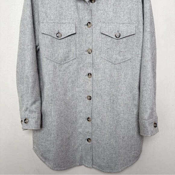 Gentle Fawn Womens Medium Kyleen Shacket Heather Grey - Picture 7 of 12